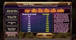 Bạn nhận được khuyến mãi nạp tiền lần đầu mỗi ngày từ TDTC